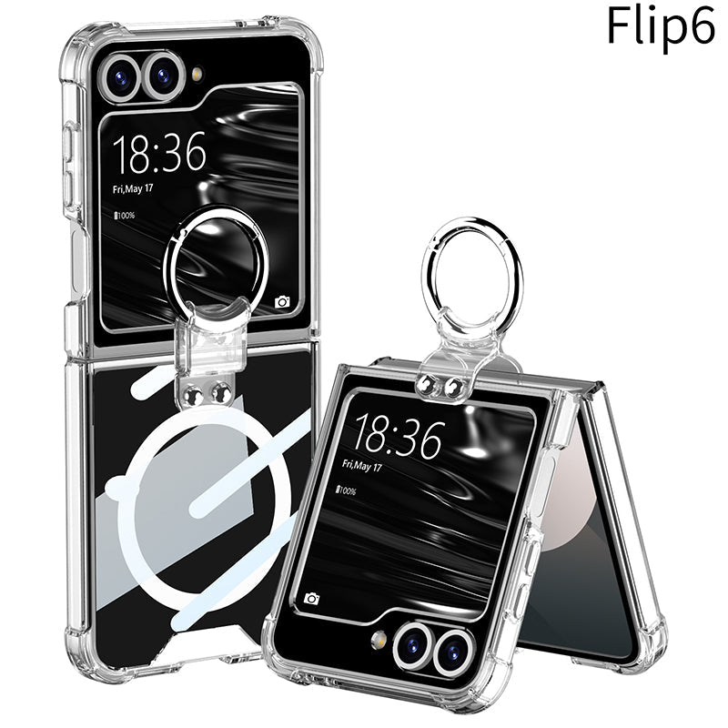 Airbag Anti-fall Transparent Galaxy Z Flip6 / Flip5 / Flip4 Case with Ring Holder