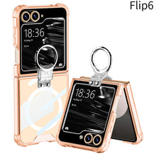 Charger l&#39;image dans la galerie, Airbag Anti-fall Transparent Galaxy Z Flip6 / Flip5 / Flip4 Case with Ring Holder
