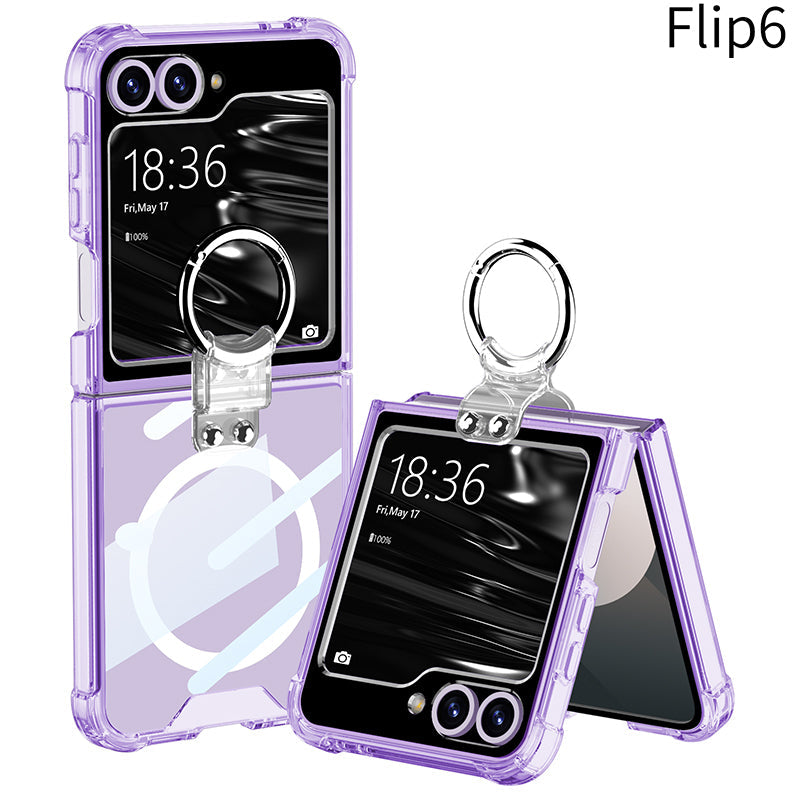 Airbag Anti-fall Transparent Galaxy Z Flip6 / Flip5 / Flip4 Case with Ring Holder