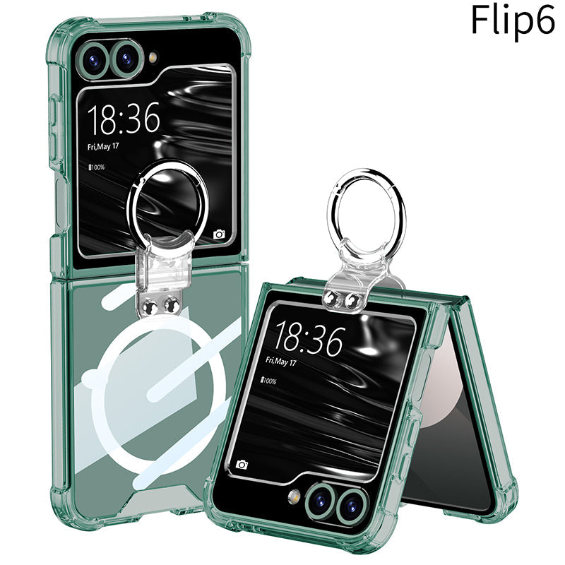 Airbag Anti-fall Transparent Galaxy Z Flip6 / Flip5 / Flip4 Case with Ring Holder