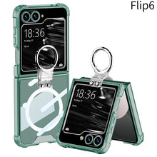 Charger l&#39;image dans la galerie, Airbag Anti-fall Transparent Galaxy Z Flip6 / Flip5 / Flip4 Case with Ring Holder
