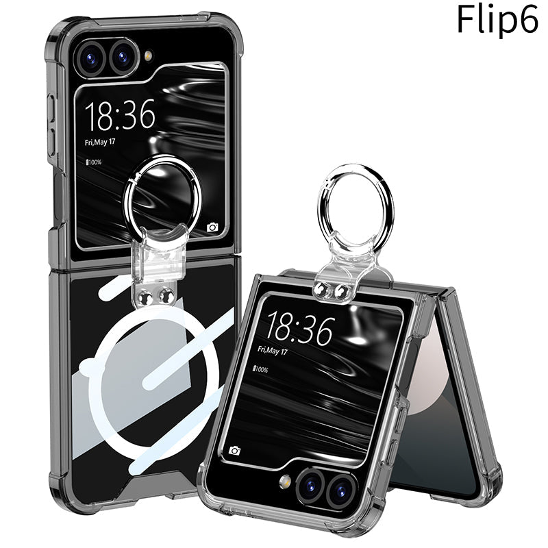 Airbag Anti-fall Transparent Galaxy Z Flip6 / Flip5 / Flip4 Case with Ring Holder