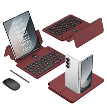 Load image into Gallery viewer, Wireless Leather Keyboard With Bluetooth Mouse And Stylus For Galaxy Z Fold
