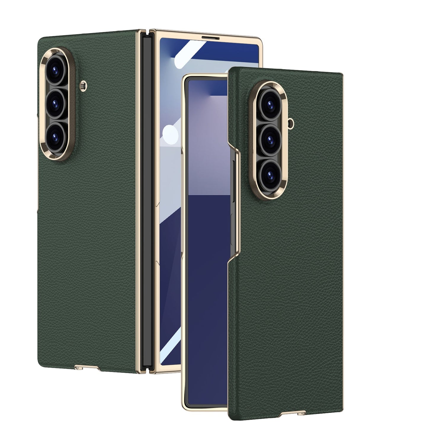 Business-style Electroplated Leather Phone Case For Galaxy Z Fold 7/6/5/4