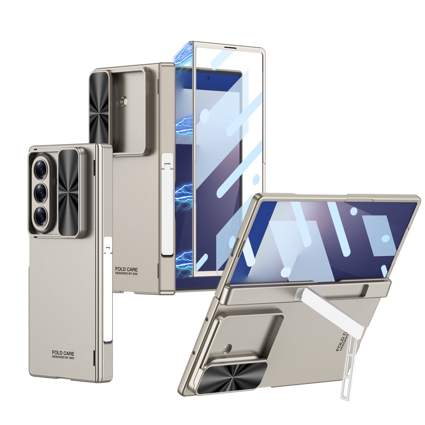 Magnetic Hinge Hidden Bracket All-included Case With Camera Protector For Galaxy Z Fold 7
