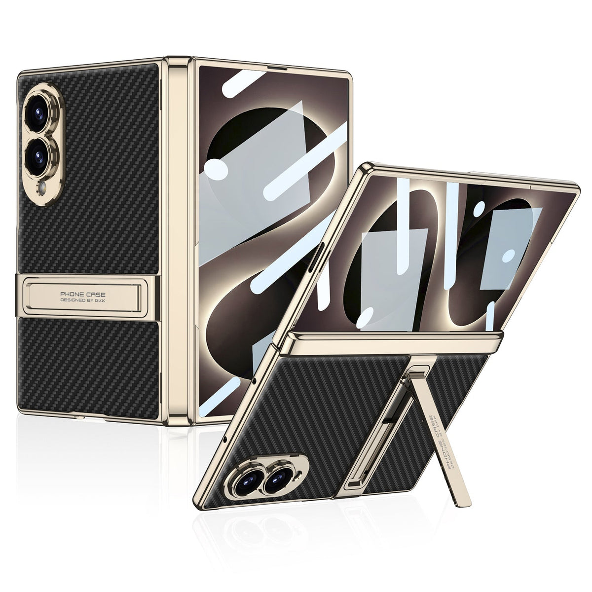 Golden Electroplated Leather Shockproof Phone Cover For Galaxy Z Fold8 Ultra Wide