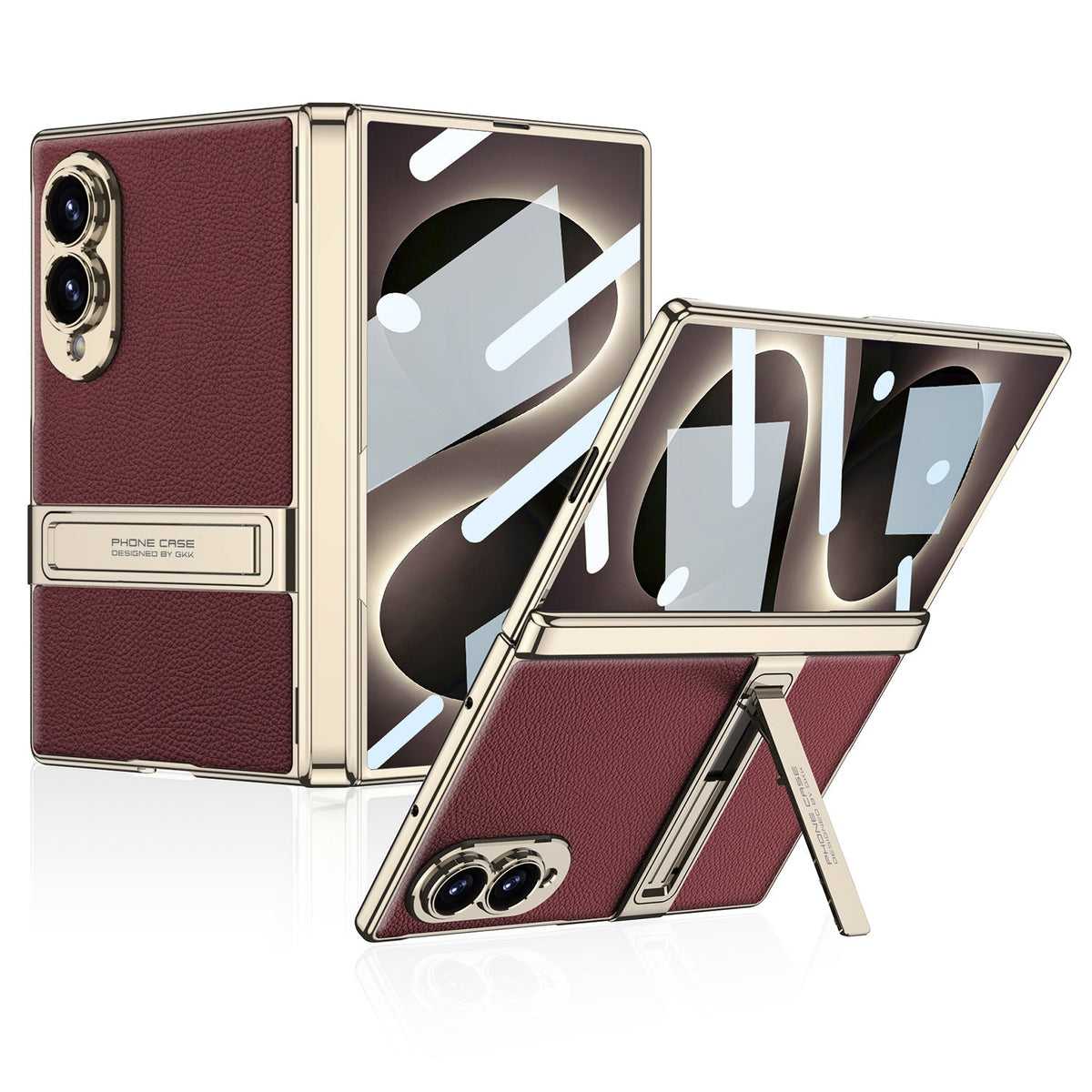 Golden Electroplated Leather Shockproof Phone Cover For Galaxy Z Fold8 Ultra Wide