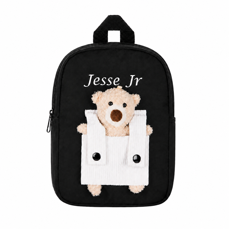 Personalized Teddy Bear Kids Backpack with Custom Name, Cute Detachable Plush School Bag for Preschool & Back-to-School Gifts