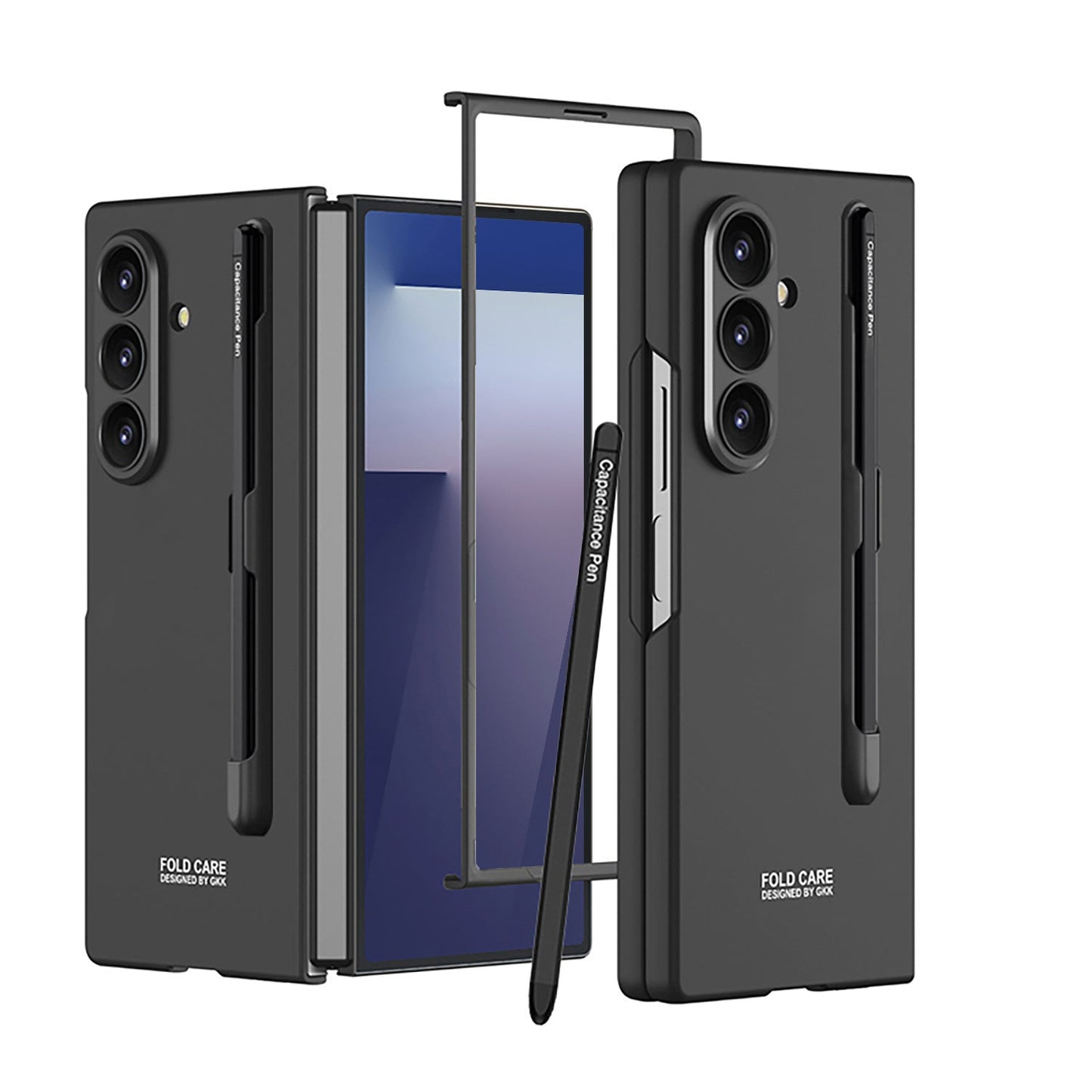 Business-style Phone Case With Pen Slot & Stylus For Galaxy Z Fold 7/6/5/4