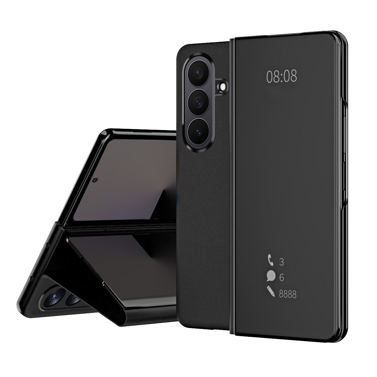 Smart Mirror Clear View Flip Case Luxury Magnetic Leather Kickstand Shockproof Cover For Galaxy Z Fold 7/6/5/4/3