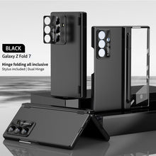 Load image into Gallery viewer, Electroplated Folding Case For Galaxy Z Fold 7/6/5/4/3 With Double Hinge Protector and Free Stylus
