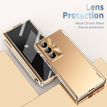 Load image into Gallery viewer, Electroplated Folding Case For Galaxy Z Fold 7/6/5/4/3 With Double Hinge Protector and Free Stylus
