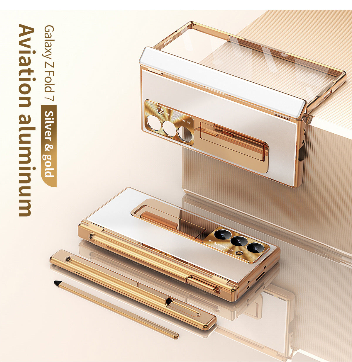Aluminum Alloy Electroplating Shockproof Phone Case For Galaxy Z Fold 7/6/5/4/3