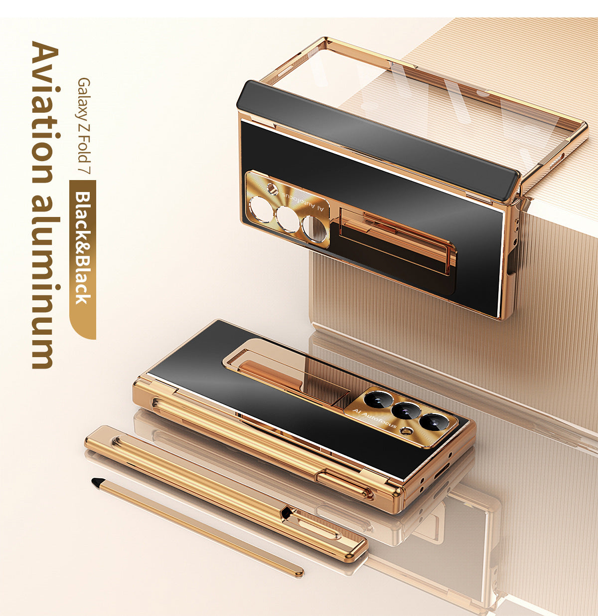 Aluminum Alloy Electroplating Shockproof Phone Case For Galaxy Z Fold 7/6/5/4/3