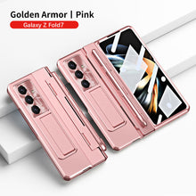 Load image into Gallery viewer, Golden Armor Hinge Magnetic Bracket Protective Phone Case With Front Protection Film For Galaxy Z Fold 7/6/5/4/3

