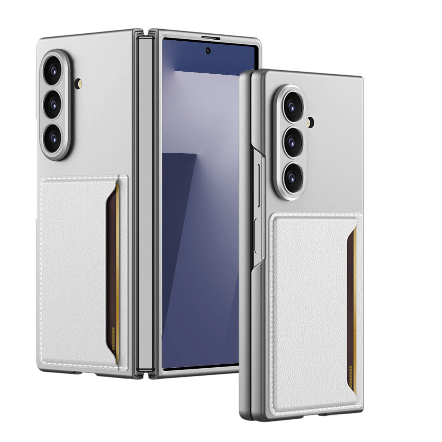 Business-style Protective Phone Case With Card Holder For Galaxy Z Fold 7/6