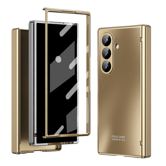Electroplating Shockproof Phone Case With Back Screen Protector Film For Galaxy Z Fold 7/6/5/4/3