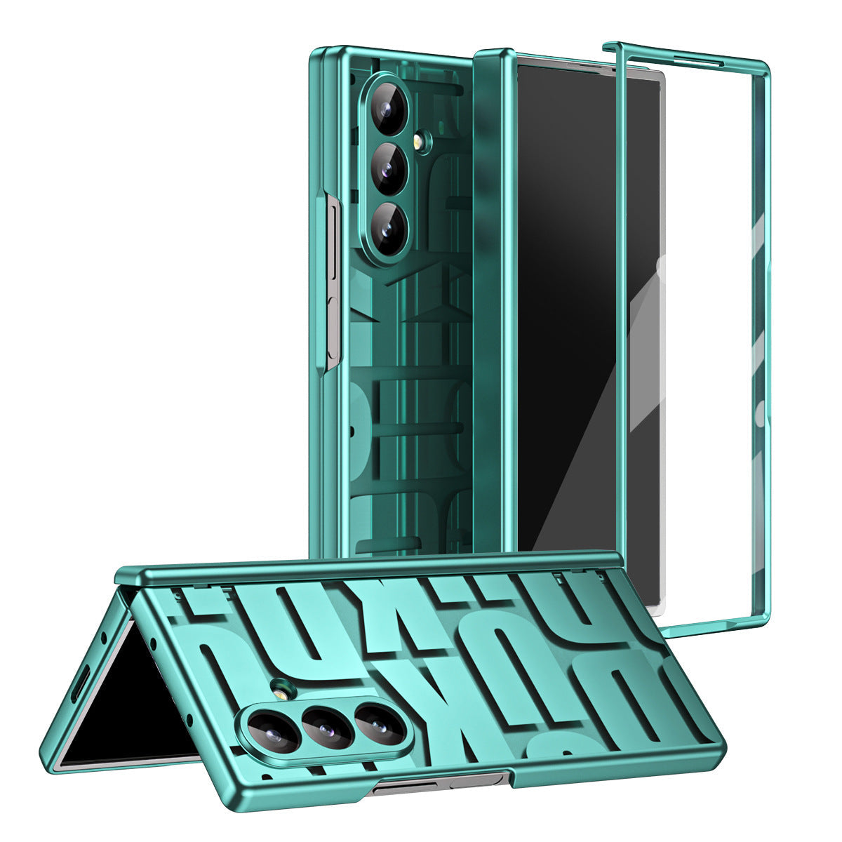 Trend Design Phantom Plating Hinge Protection Phone Case With Screen Film For Galaxy Z Fold 7/6/5/4/3
