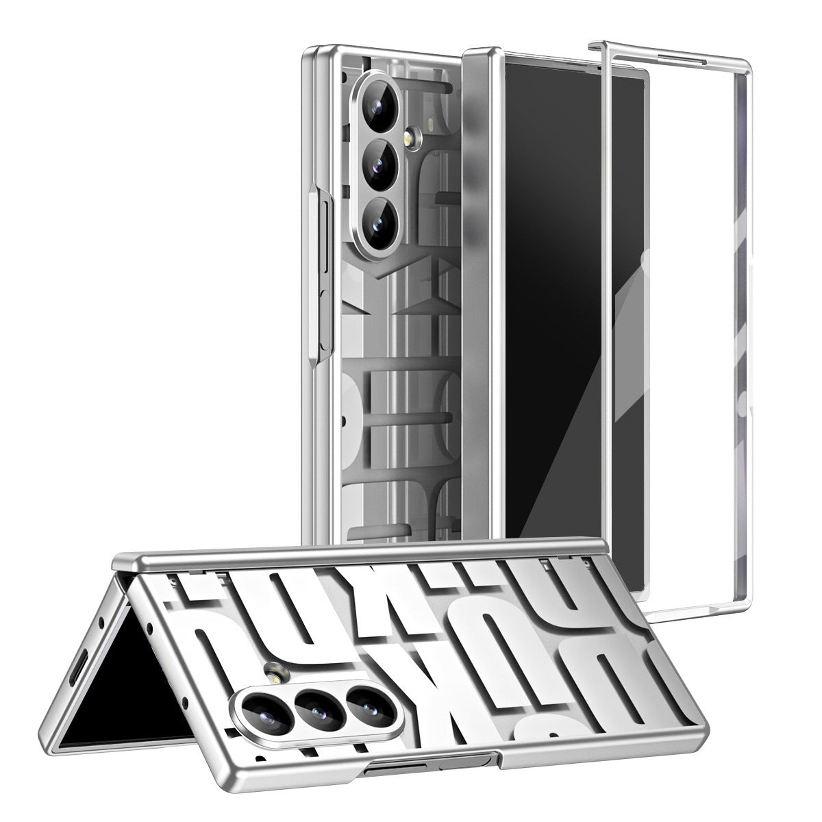 Trend Design Phantom Plating Hinge Protection Phone Case With Screen Film For Galaxy Z Fold 7/6/5/4/3