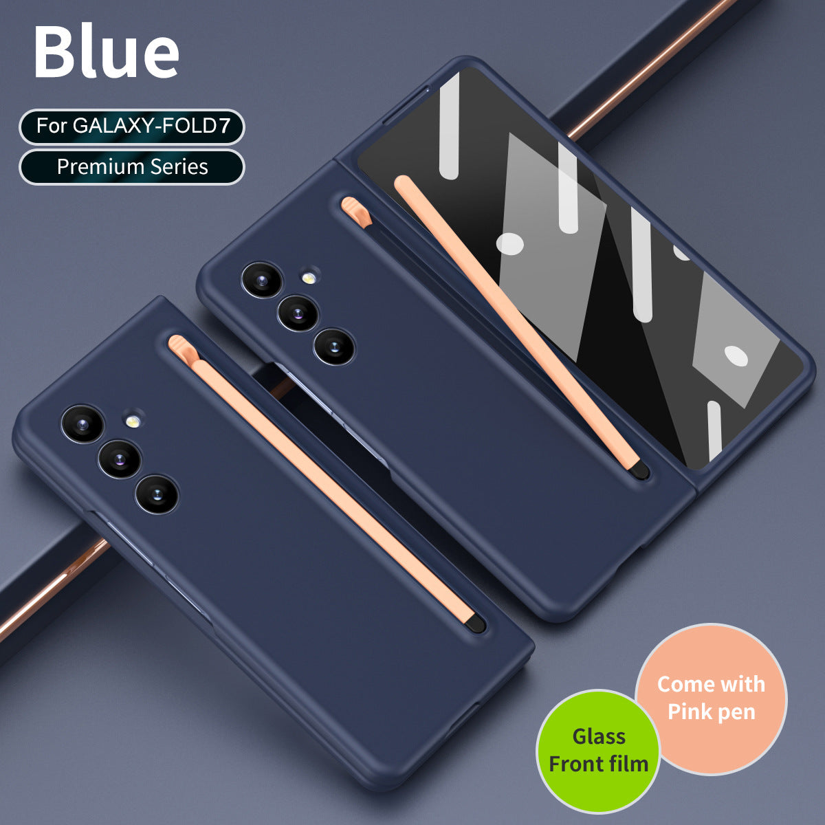 Anti-fall Protective Phone Case With Pen Tray Shell and Film For Galaxy Z Fold 7/6/5/4/3