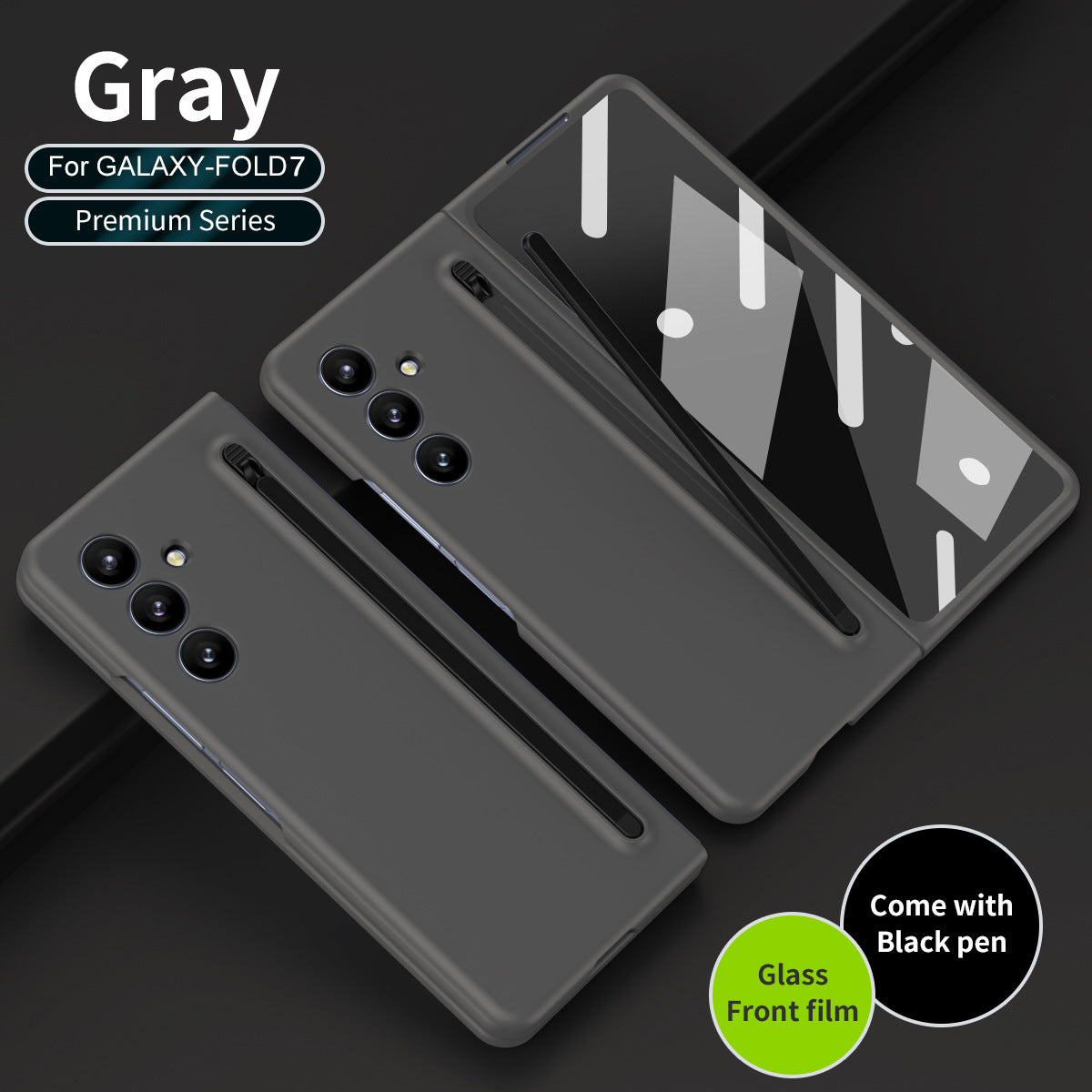 Anti-fall Protective Phone Case With Pen Tray Shell and Film For Galaxy Z Fold 7/6/5/4/3