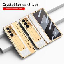 Load image into Gallery viewer, Luxury Crystal Gold Electroplated Shockproof Phone Case With Screen Protector For Galaxy Z Fold 7/6/5/4/3
