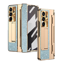 Load image into Gallery viewer, Luxury Crystal Gold Electroplated Shockproof Phone Case With Screen Protector For Galaxy Z Fold 7/6/5/4/3
