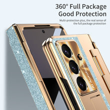 Load image into Gallery viewer, Luxury Crystal Gold Electroplated Shockproof Phone Case With Screen Protector For Galaxy Z Fold 7/6/5/4/3
