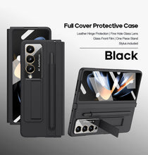 Load image into Gallery viewer, Leather Anti-fall Protective Pen Slot Phone Case With Front Protection Film &amp; Stylus For Samsung Galaxy Z Fold5 Fold4 - Mycasety Mycasety

