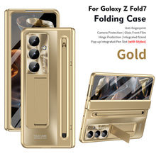 Load image into Gallery viewer, Armor Electroplated Anti-fall Protective Phone Case With Pen Tray Shell and Film For Galaxy Z Fold 7/6/5/4
