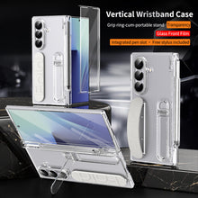 Load image into Gallery viewer, Hinge Pen Box Shockproof Phone Case With Screen Protector &amp; Wristband Holder For Galaxy Z Fold 7/6/5/4/3
