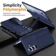 Load image into Gallery viewer, Hinge Pen Box Shockproof Phone Case With Screen Protector &amp; Wristband Holder For Galaxy Z Fold 7/6/5/4/3
