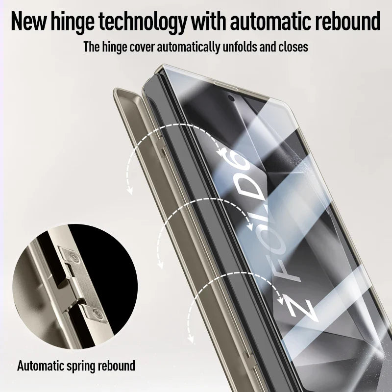 Metal Lens Holder Shockproof Phone Case With Privacy Screen Protector For Galaxy Z Fold6