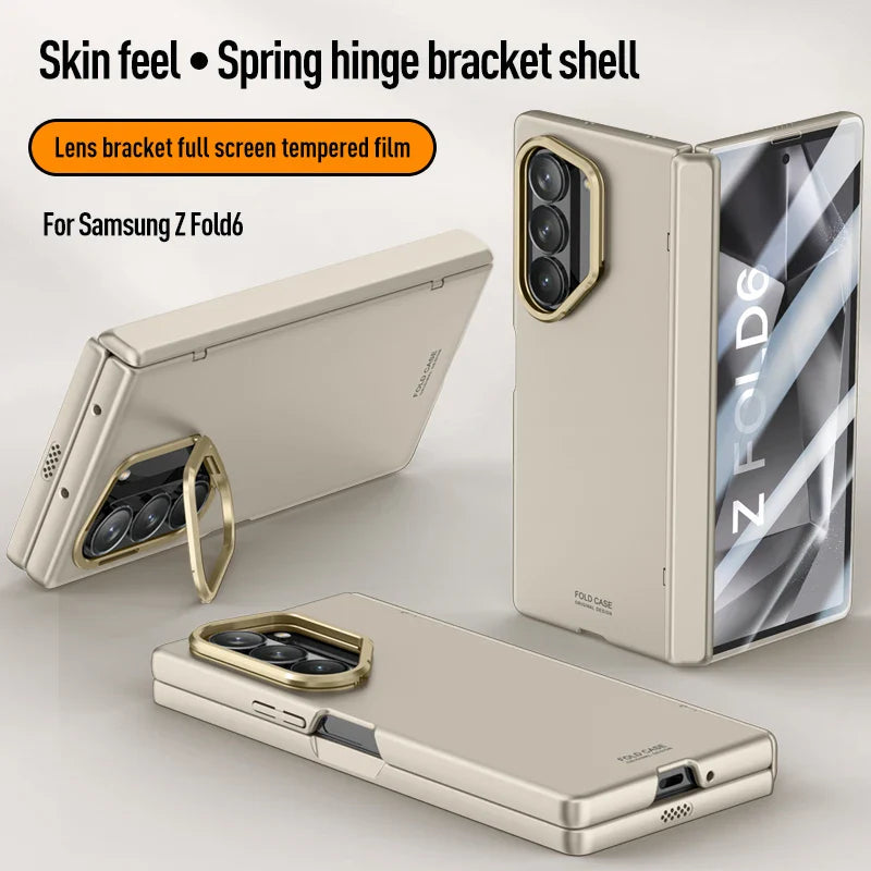 Metal Lens Holder Shockproof Phone Case With Privacy Screen Protector For Galaxy Z Fold6