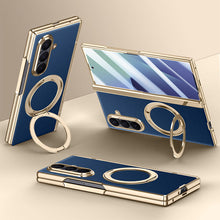 Load image into Gallery viewer, Magnetic Bracket Leather Phone Case With Back Screen Film For Galaxy Z Fold7
