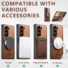 Load image into Gallery viewer, Leather Phone Case With Magnetic Bracket For Galaxy Z Fold 7/6/5
