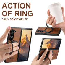 Load image into Gallery viewer, Leather Phone Case With Magnetic Bracket For Galaxy Z Fold 7/6/5
