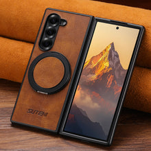 Load image into Gallery viewer, Leather Phone Case With Magnetic Bracket For Galaxy Z Fold 7/6/5

