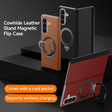 Load image into Gallery viewer, Luxurious Leather Cover With Magnetic Bracket &amp; Card Holder For Galaxy Z Fold 7
