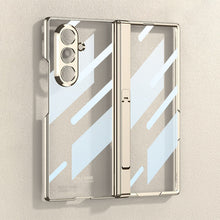 Load image into Gallery viewer, Electroplated Magnetic Hinge Clear Phone Case With Bracket For Galaxy Z Fold 7/6/5
