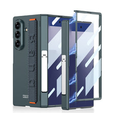 Load image into Gallery viewer, Business-style Magnetic Hinge Barcket Phone Case With Wristband For Galaxy Z Fold7
