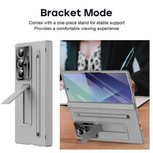 Armor Protective Frosted Phone Case With Pen Tray Shell and Film For Galaxy Z Fold 7/6