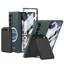 Load image into Gallery viewer, Magnetic Leather Card Holder Shockproof Phone Case With Screen Glass Protector For Galaxy Z Fold 6/5/4
