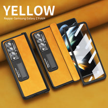 Load image into Gallery viewer, Luxury Nappa Leather Cover Magnetic Hinge Folding Shell Case For Samsung Galaxy Z Fold3 Fold4 Fold5 With Screen Protector - Mycasety Mycasety
