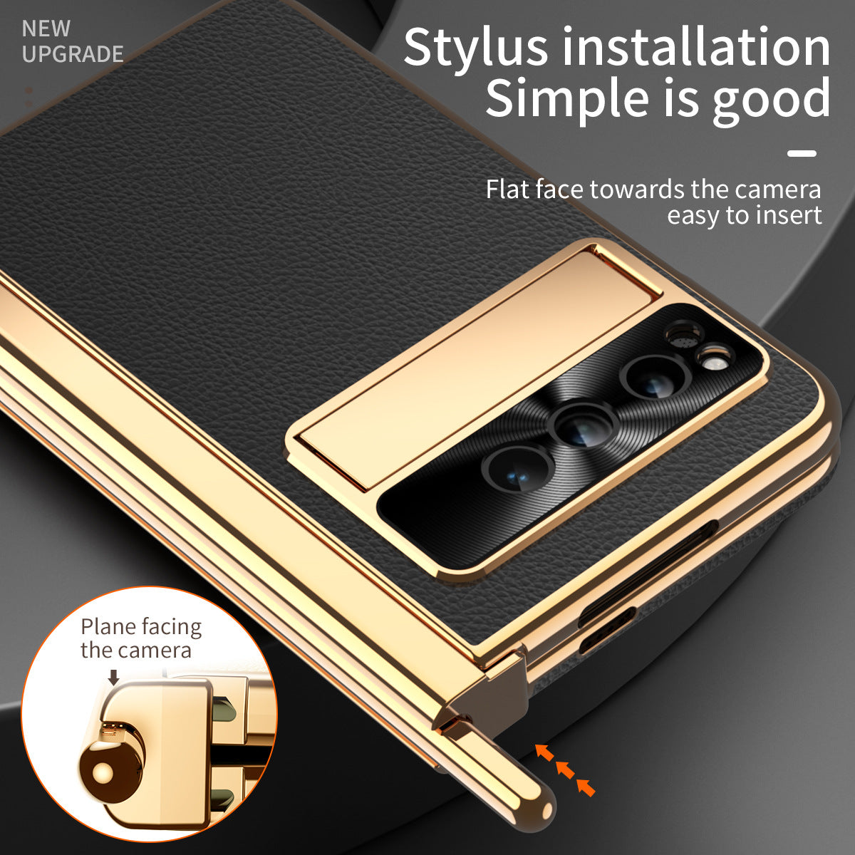 Ultra-Thin Leather Google Pixel Fold shell anti-fall all-inclusive Case double pen slot hinge With Stylus - mycasety2023 Mycasety