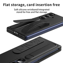 Load image into Gallery viewer, Shockproof Wristband Bracket Phone Case With Glass Film &amp; Card Holder For Galaxy Z Fold 7/6/5/4
