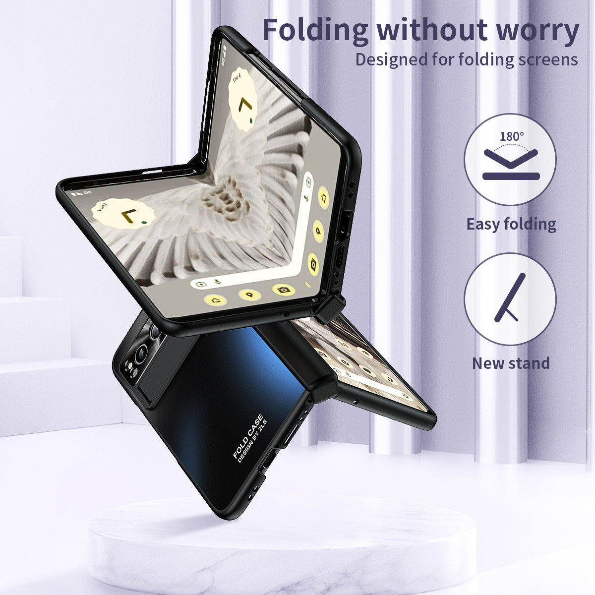 Slim Google Pixel Fold Case with Hinge Protective Screen Protector Pen Slot and Stylus - mycasety2023 Mycasety