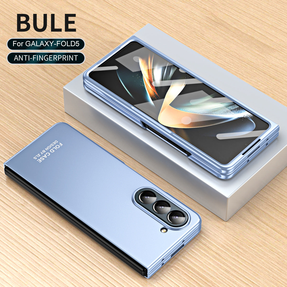 Anti-fingerprint Electroplating Galaxy Z Fold5 Case with Phone Front Screen Protector - Mycasety Mycasety