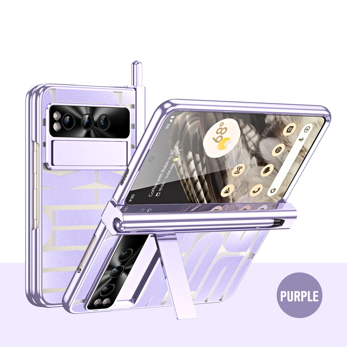 Popular Google Pixel Fold Case with Dual Hinge Protective Screen Protector and Hidden Kickstand Pen Holder Stylus - mycasety2023 Mycasety
