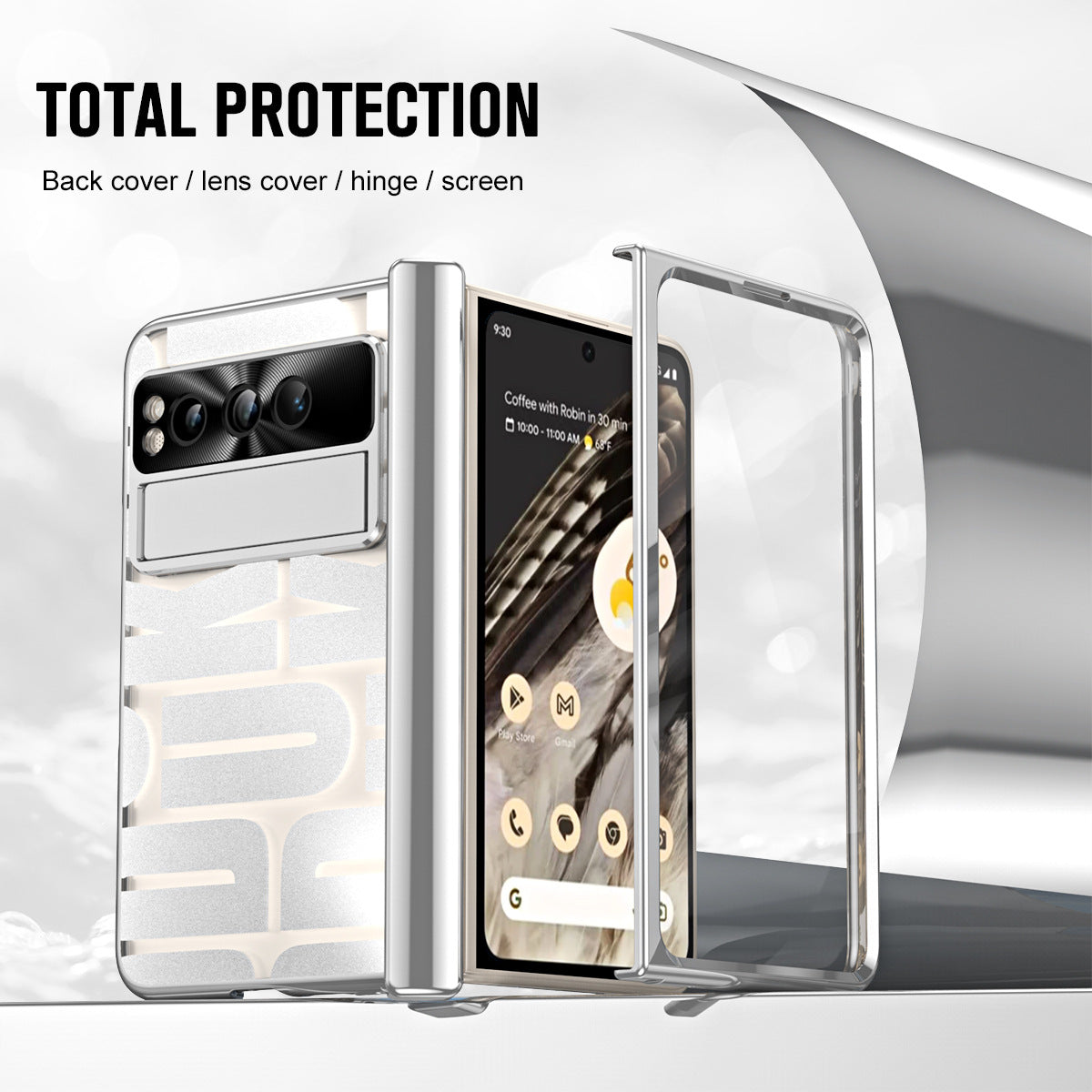 Slim Google Pixel Fold Case with Dual Hinge Protective Screen Protector and Hidden Kickstand - mycasety2023 Mycasety